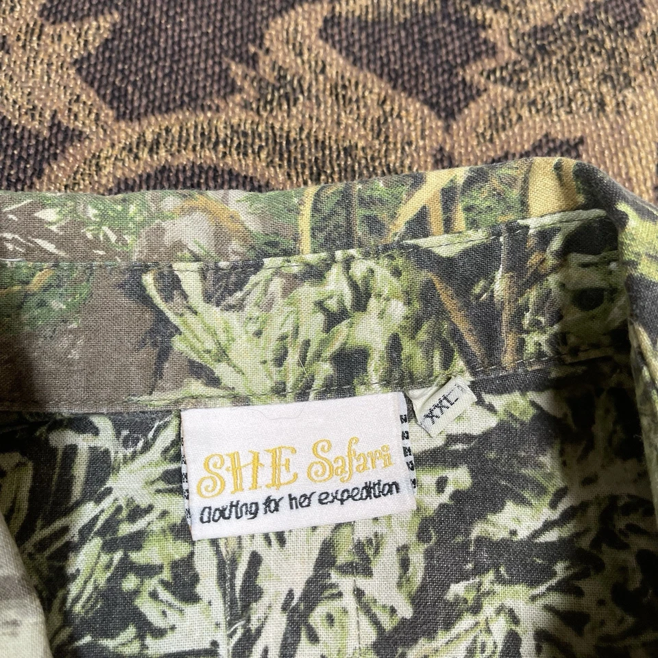 VTG SHE Safari Realtree AP Camo Hunting Shirt Women's XXL Button Up - Image 3 of 4