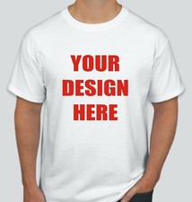 75 Custom Screen Printed WHITE T-Shirts - $3.80 each