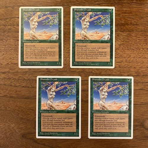 4x Shanodin Dryads NM+ NEVER PLAYED MTG Fourth 4th Ed. Magic x4 FAST SHIPPING