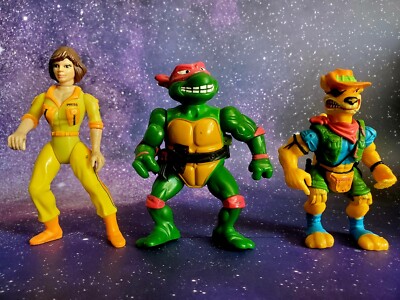 Teenage Mutant Ninja Turtles Lot of 3 Figures 1989-1990 Playmates