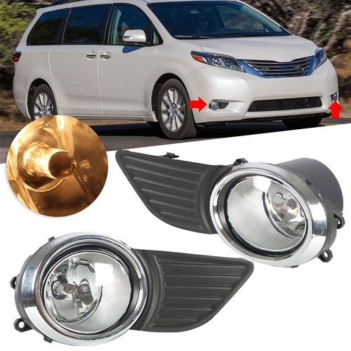 Halogen Fog Lamps Assembly w/Bulbs For 2011-2015 Toyota Sienna Front - Foto 3 di 12