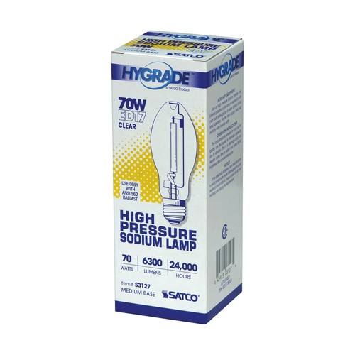 Satco S3127 LU70/MED HID Bulb 70W ED17 Medium E26 Clear 2100K 6300 Lumens - Picture 7 of 11
