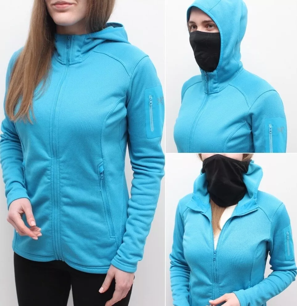 Women's ARC'TERYX Fortrez Hoody Fleece Jacket Hooded Polartec Stretch M  Blue