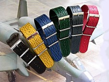 NATO G10 Shark skin calf Leather watch band strap Military RAF Pilot IW SUISSE