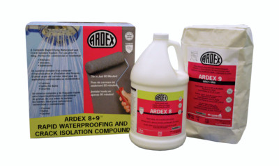 ARDEX 8+9 Rapid Waterproofing Crack Isolation Compound Kit, 1 Gal + 9 Lbs, Gray