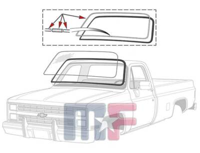 Chrom Zierleiste Scheibendichtgummi 73-87 Chevrolet GMC Pickup Frontscheibe