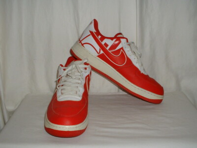 Men's Red & White Nike Air Force 1 Low Size 13 Shoes 823511-608