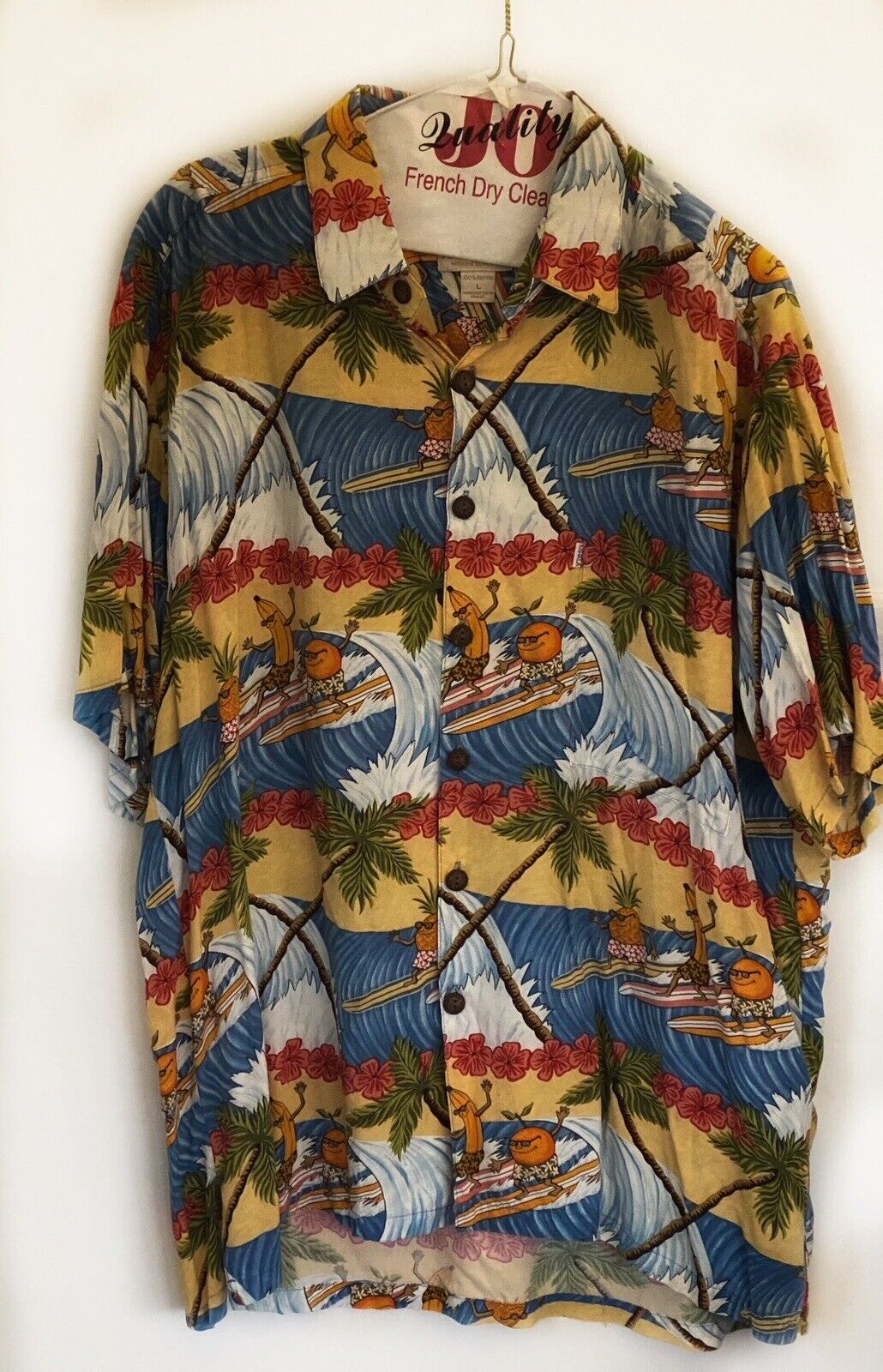 Vintage Kahala Hawaiian Shirt, Surfing Banana, L - image 3