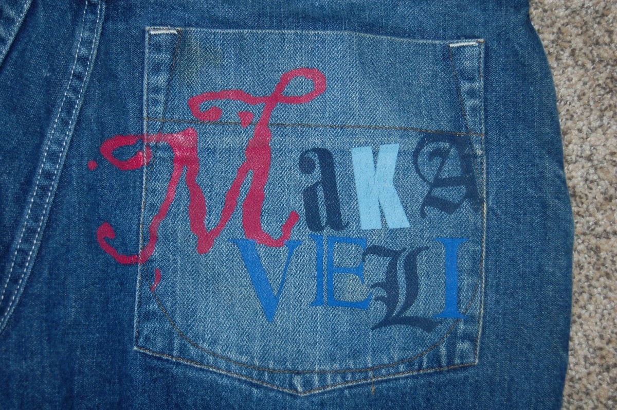 Makaveli Branded Blue Jeans Men's 32x34 Tupac "Rose That Grew From Concrete" View 6