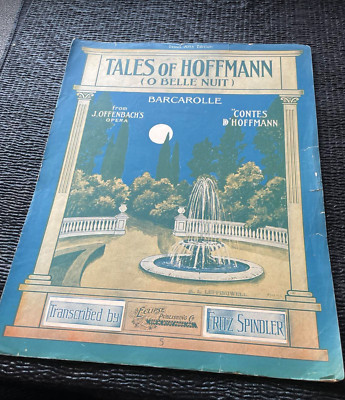 Tales of Hoffmann O Belle Nuit Barcarolle Vtg Piano Sheet Music Offenbach Opera