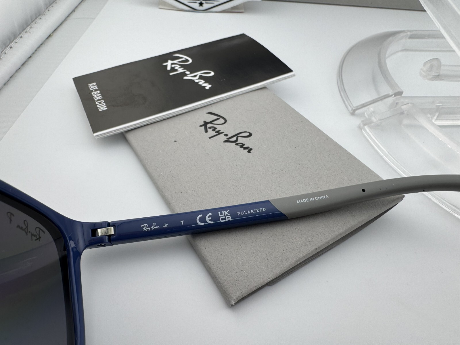 RAY-BAN JUNIOR RJ 9084S 7187T3 BLUE GREY BROWN POLARIZE KIDS SUNGLASSES 47MM NEW