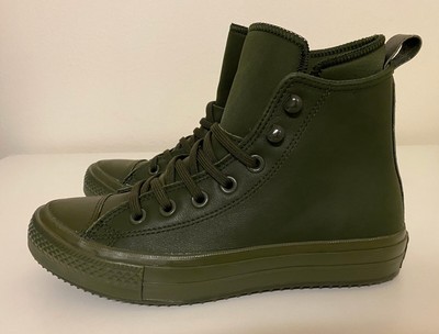 converse leather green