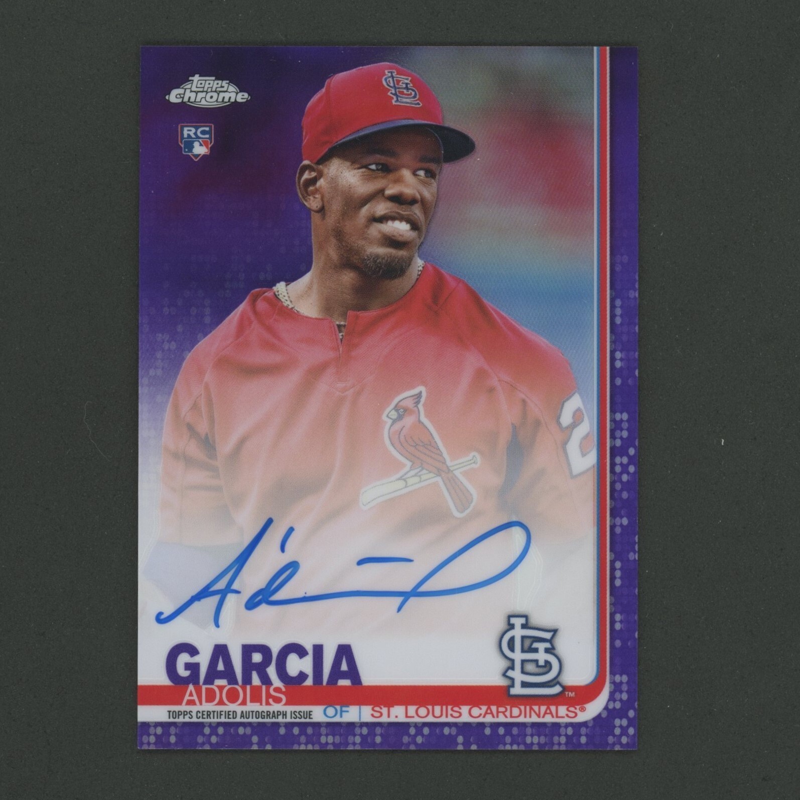 2019 Topps Chrome #RA-AG Adolis Garcia Rookie RC Auto Purple Refractor SP #/250