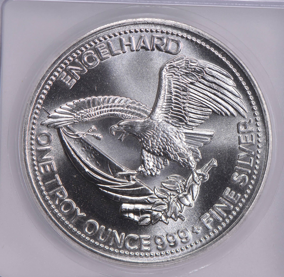 1985 Engelhard American Prospector 1 Troy Oz Silver RoundMS68 ICG