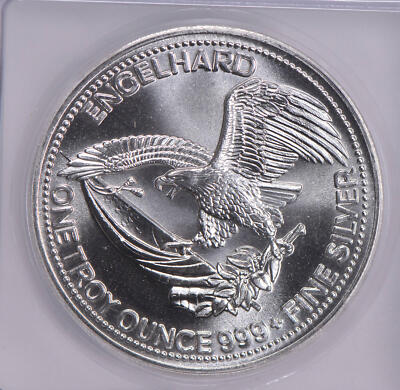 1985 Engelhard American Prospector 1 Troy Oz Silver RoundMS68 ICG