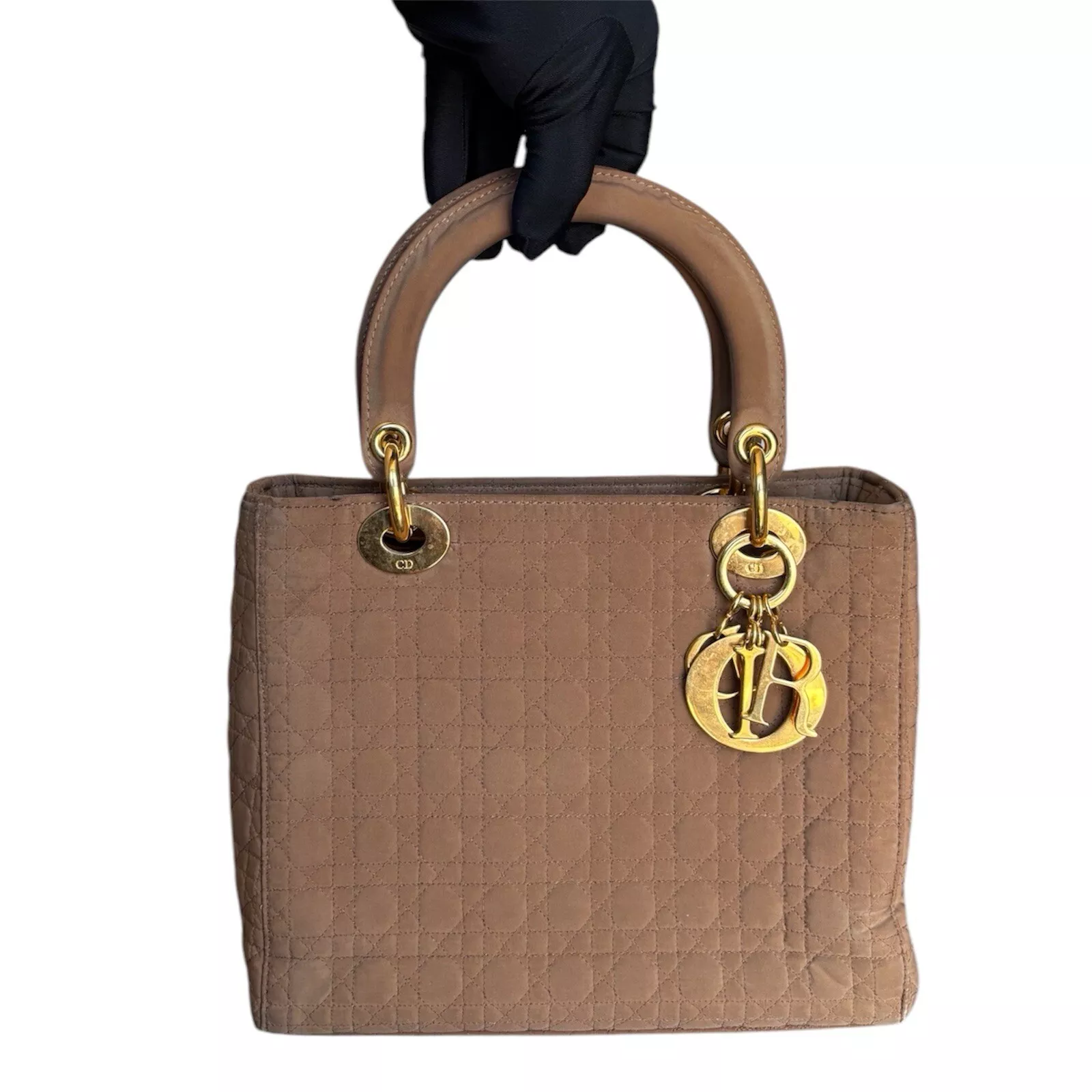 Sac Christian Dior moyen tissu cannage Lady Dior