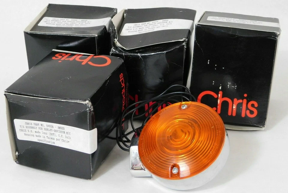 4 шт. НОВАЯ ХРОМИРОВАННАЯ лампочка Bobber Custom для указателя поворота мотоцикла Harley мигалка объектива - Изображение 2 из 4