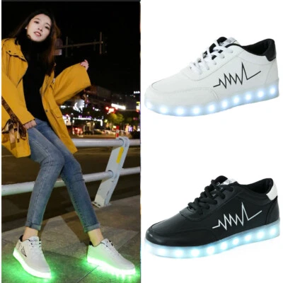 MARKENLOS Herren/Damen LED Farbwechsel Schuhe Sneaker Leuchtende Turnschuhe Blinkschuhe