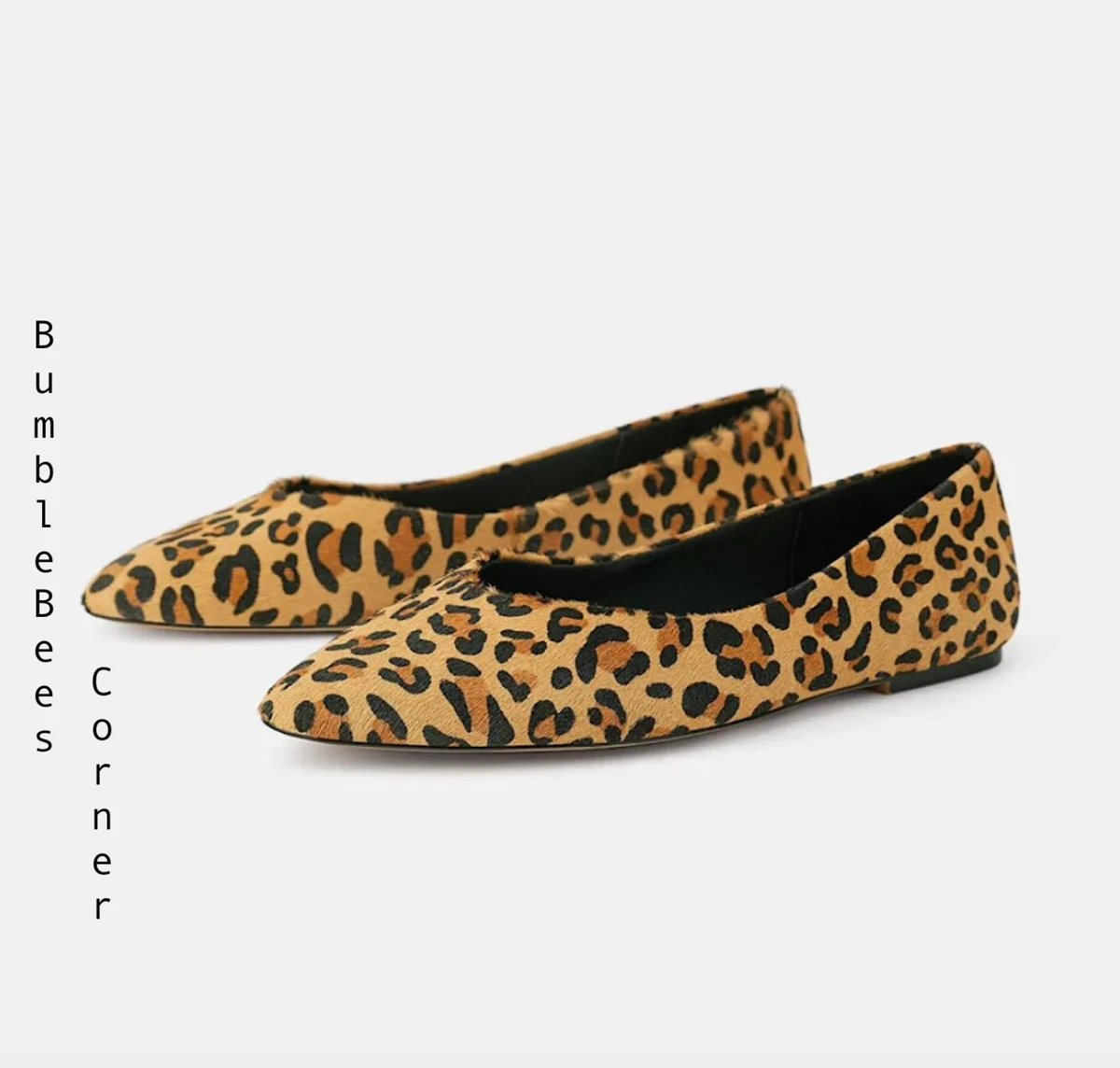 ZARA Ballet Flats PRINT Ballerinas FURSKIN LEATHER Shoes 37 NIB 3525/001 | eBay