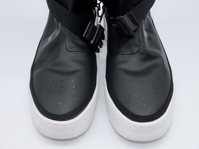 Nike Air Force 1 Sage High Black Calf Boots Zip AQ2771-001 Women's