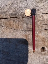 Vintage Mini Black Monster Shrunken Head Pencil Topper