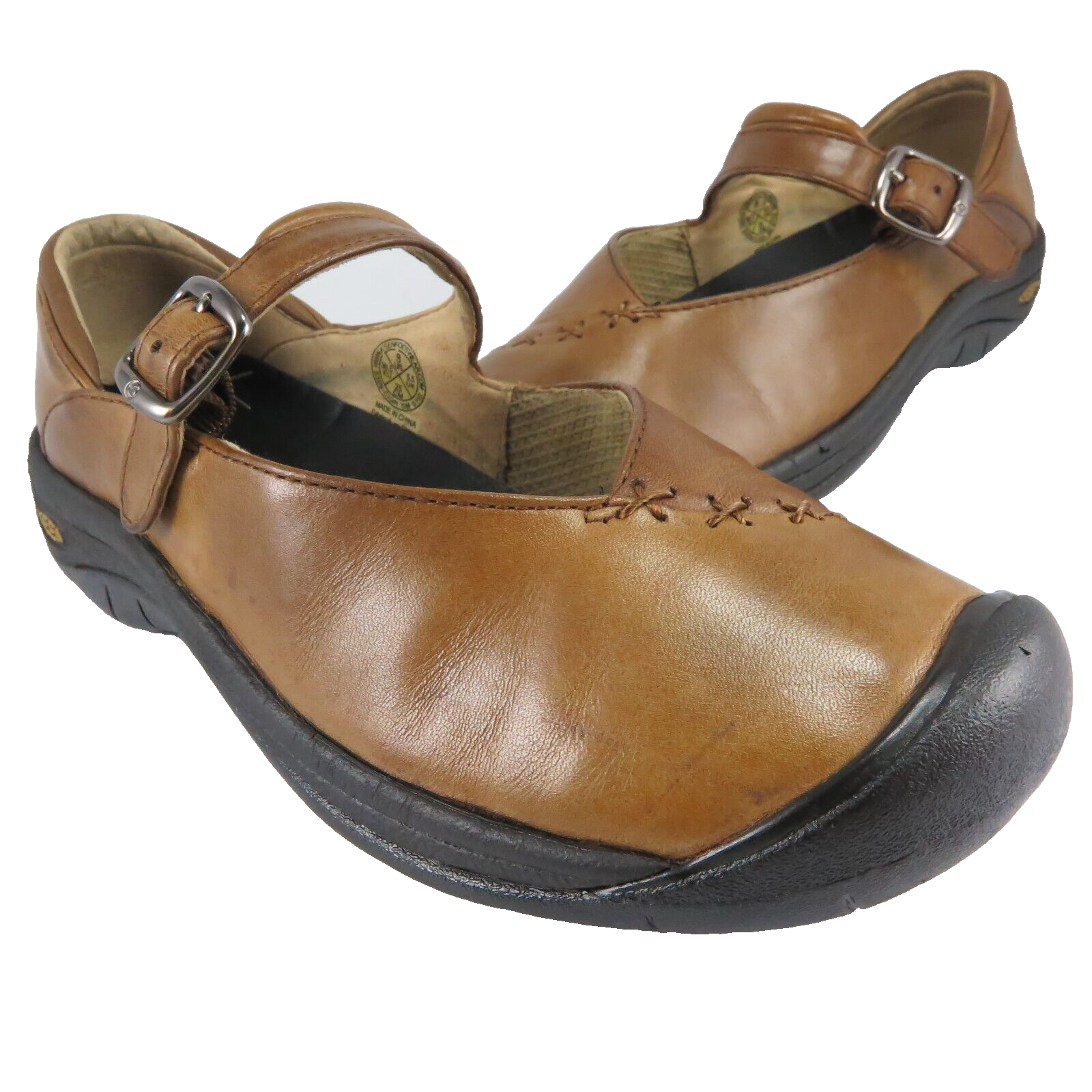 Mocassini ballerine vintage ~ KEEN Cigar Mary Janes da donna taglia 8M in pelle marrone