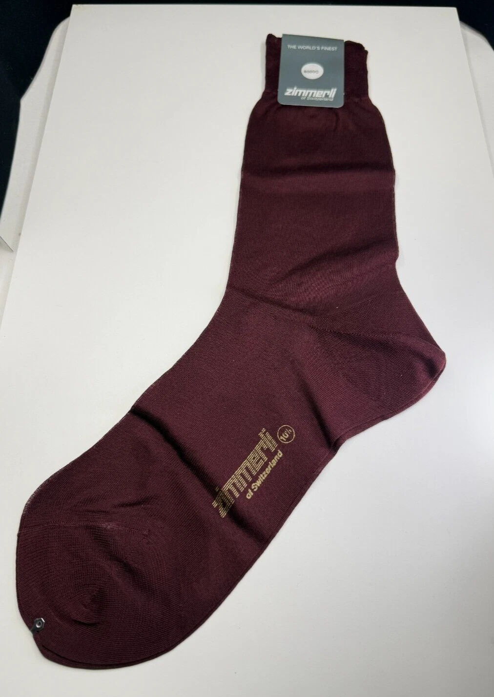 Zimmerli Swiss 100% Cotton 26 Bordeaux Dress Socks Unisex New With Tags