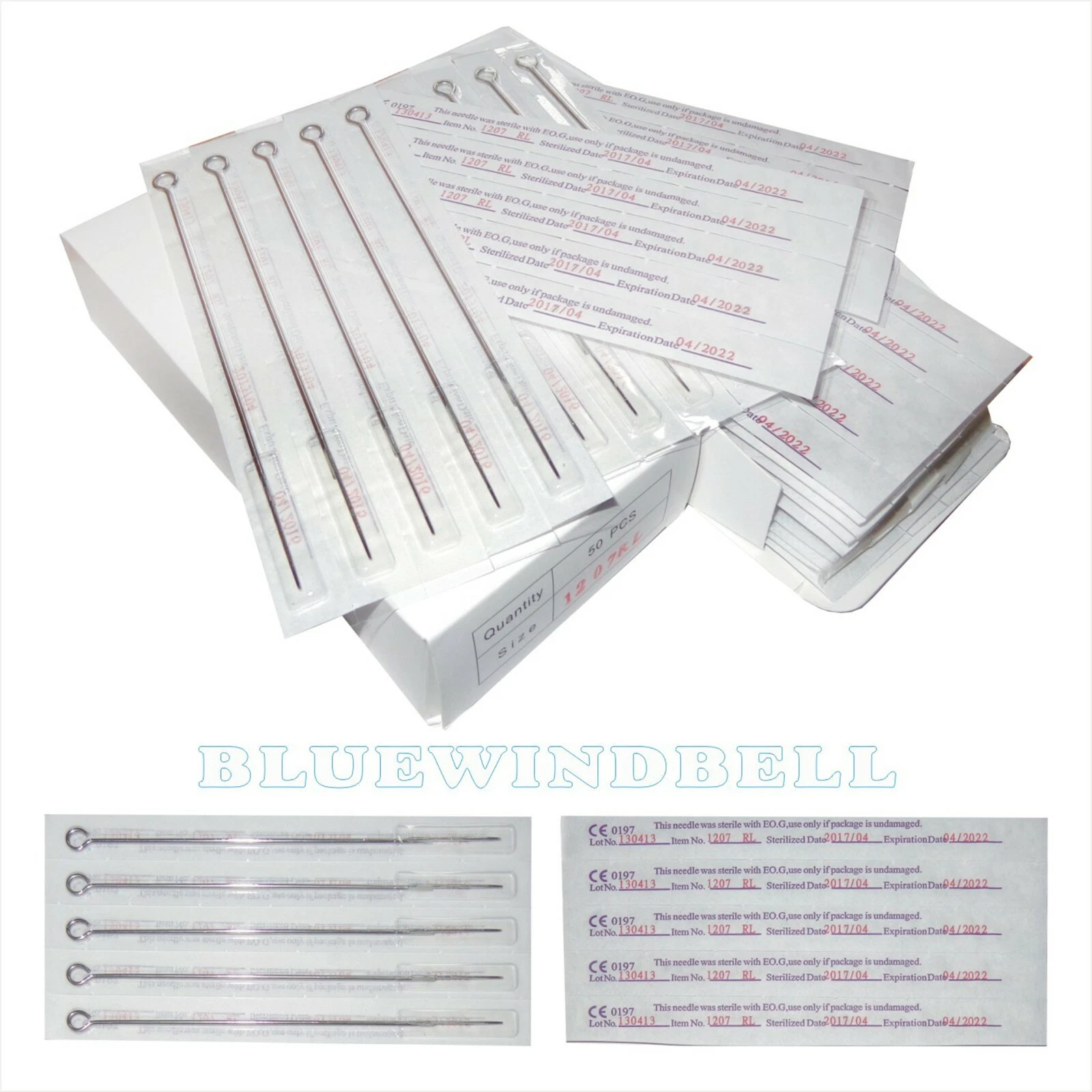 100pcs Disposable Sterile Tattoo Needles Mix Size 3/5/7/9RL, 5/7/9RS,  5/7/9M1 image 1