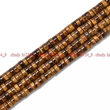 Natural Yellow Tiger Eye Heishi Disc Beads Size 2x4mm 3x6mm 15.5'' Strand