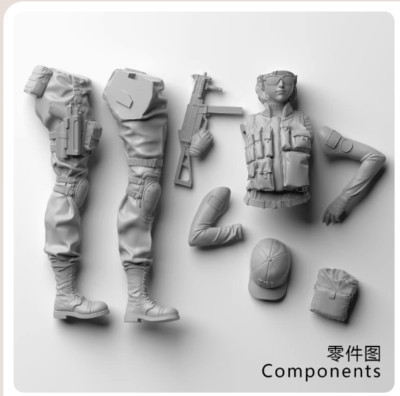 1/24 75mm Resin Figure Nurse Girl Unassembled Unpainted M97