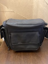 Bushnell Padded Camera Case With straps and Many Pockets Black Soft Leather