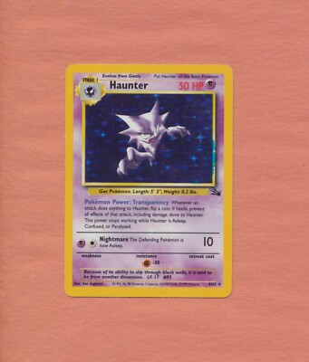 FOIL ERROR 1999 Pokemon Fossil HAUNTER #6 Holo Rare Mid Grade EX