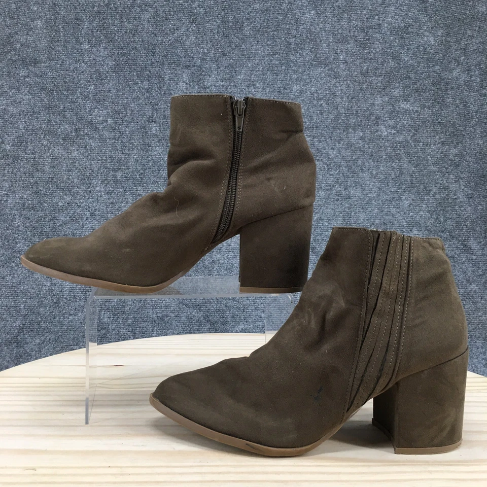 Justfab ботинки женщин 10 коричневый Shannen лодыжки ботинок вкратце носок замши повседневный - Изображение 2 из 4