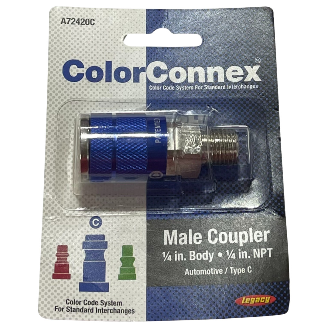 Legacy ColorConnex Male Coupler 1/4" Body 1/4" NPT Automotive Type C