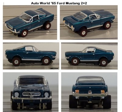 AUTO WORLD '65 Ford Mustang 2+2 New In Clam Pack Also Fits Aurora, AW SC336