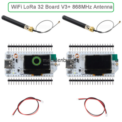 2PCS 868~915MHz ESP32 OLED WiFi LoRa 32 + Antenna for Meshtastic LoRaWAN IOT NEW