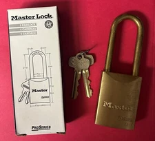 Master Lock 6841BLJCA604KD - Brass 2-7/16" Shackle Padlock -2 Keys (NIB)