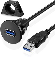 USB 3.0 to Female AUX Flush Panel Mount Extension Cable, Small, 3ft