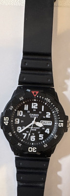 Casio MRW-200H Analog Quartz Day/Date 100m Black Resin Strap Rotating Bezel
