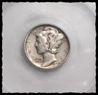 1942/1 Overdate MERCURY DIME Difficult KEY Date Original Sharp  SLABBED VF #6D56