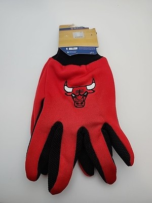 Wincraft NBA Chicago Bulls 2 Tone Non-Slip Utility Gloves Red Basketball New