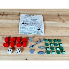Vintage 1961 Monopoly Game Replacement Parts / Pieces. Lot of 33
