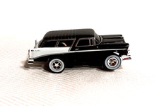 Auto World '55 Chevy Nomad HO Slot Car B W w/ Pro Tinker Chassis UNRUN READ 