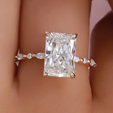 3.17 Ct IGI Radiant Cut Diamond Solitaire Engagement Ring 14K YG Lab Grown