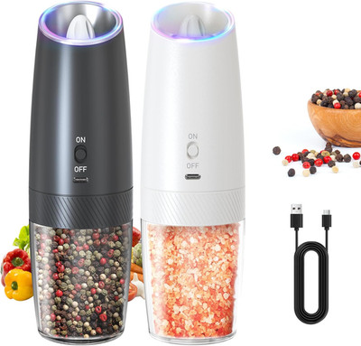 Rechargeable Salt Pepper Grinder Set Gravity Electric Salt Pepper Grinder Set