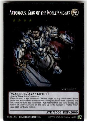 Yugioh Artorigus, King of the Noble Knights NKRT-EN037 Platinum Rare NM