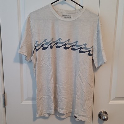 Faherty Sunwashed Organic Cotton Crew Neck Graphic Print Beach Tee Men L
