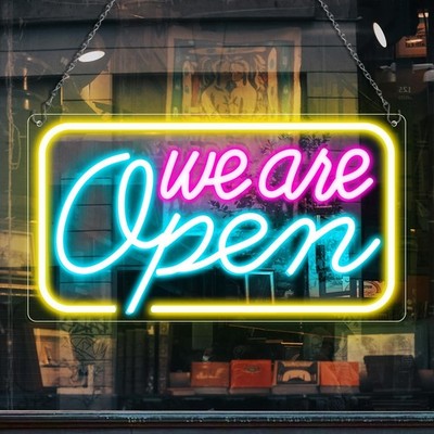 Bright LED Open Sign - Neon Business Sign 16.5''x9'', Super Bright, ON/OFF Switch,