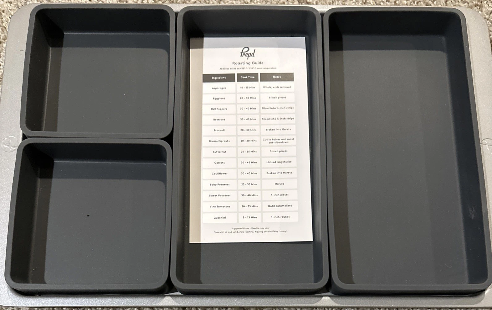 Prepd Cheat Sheets Pro Silicone Sheet Pan Dividers w/Sheet Pan Non Stick