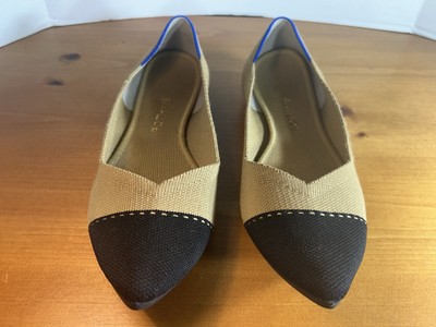 ROTHY'S Size 10 THE POINT II IN CAMEL CAPTOE BALLET FLAT SHOES - PERFECT